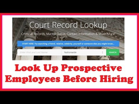 Look Up Prospective Employees Before Hiring