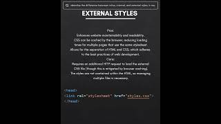 Describe the difference between inline, internal, and external styles in CSS.
