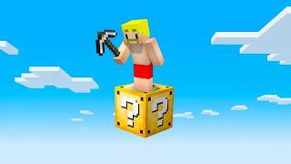 We are surviving on Lucky Block One Block in Minecraft!