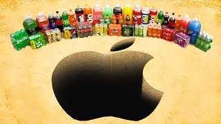 Experiment: Big Toothpaste Eruption from Apple iPhone hole, Big Cola , Fanta , Coca Cola & Mentos