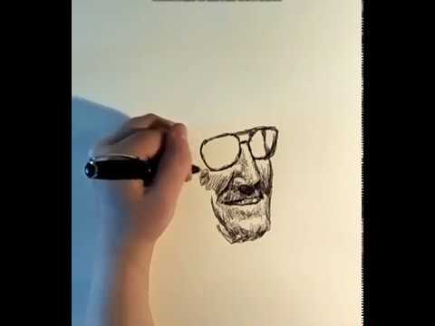 Speed/One Line portrait drawing - Stan Lee
