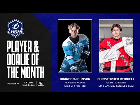 Tampa Bay Lightning High School Hockey - Player and Goalie of the Month - December 2025