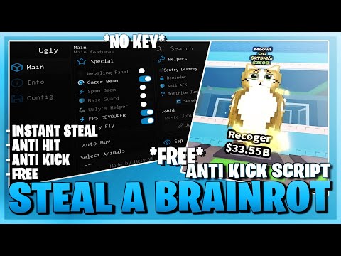 Steal A Brainrot Script *NO KEY* - Instant Steal, Anti Kick, Brainrot Spawner, Dupe & More! 🦉⛓️