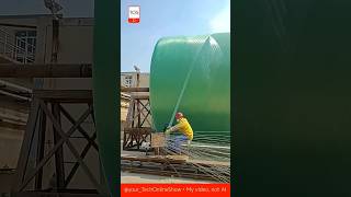 GIANT TANK 🛢️ processing on site ⚡#shorts #crafts #skills #fiberglass #tank