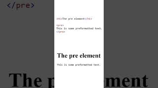 pre tag | Preformatted text | html | webdevelopment | theelitecode | #shorts