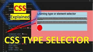 CSS type or element selector | CSS explained | #SmartCode