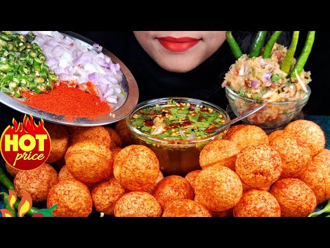 ASMR EATING PANI PURI//         GOLGAPPE,INDIAN STREET FOOD SPICE ASMR EATING STYLE.