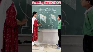 DRAWING INDIA FLAG 🇮🇳 / innovative ideas #independenceday #education #school #teacher #students