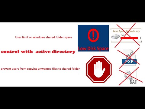 How to limit Windows shared folder size and block users from copying unwanted files