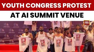 Youth Congress Workers Protest At AI Summit; Allege 'Trade Off' Of Indian Data At Bharat Mandapam