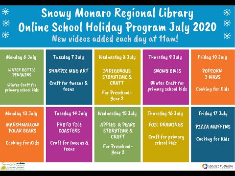 July 2020 Snowy Monaro Regional Library school holiday program promotional video