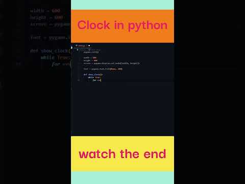 Make a Clock In Python Using Pygame Library |Python shorts| Instagram reels  #shorts