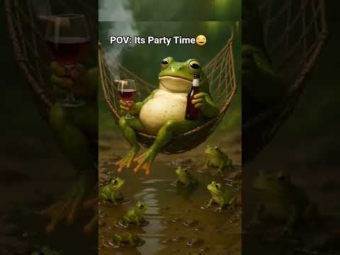 "Boss Frog Just Living the Life!" #frog #animation #aiart