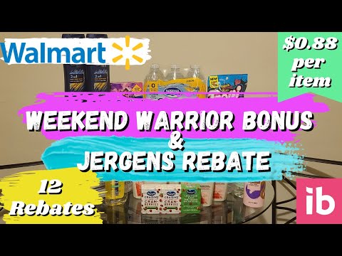 Walmart Ibotta Haul 6/18| Weekend Warrior & Climb Bonuses|$0.88 per item| 12 Rebates Tackled