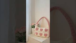 💖Heart Granny Square Bag💖 #crochetbag  #crochet