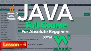 W3Schools Java Full Course For Beginners: Lesson-6 | Java W3Schools Tutorial |  Java Operators