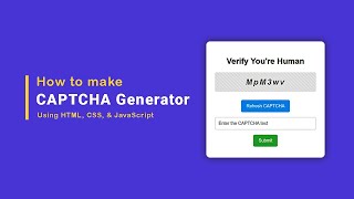 Build a JavaScript CAPTCHA Generator in 13 Minutes! Step by Step Tutorial #javascriptprojects