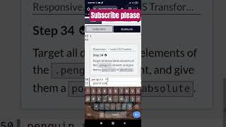 CSS Transformation by building a Penguin step 34 #ytshorts#youtubeshorts#freecodecamp #htmlcss#reels
