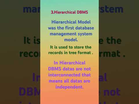 What is Hierarchical DBMS?#dbms #shorts #basics