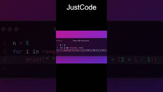 Pattern 8:  Full Pyramid In Python | Pattern Series | JustCode |#coding #programming  #shorts