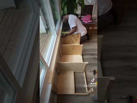 DIY bench using leftover scrap wood #shorts #windowseat #diyhome #diy