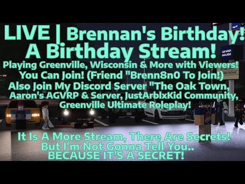 🔴 LIVE: Brennan's Birthday Stream! | Playing Greenville, Wisconsin and More! | Roblox