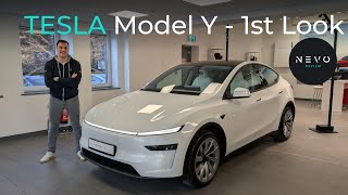 New Tesla Model Y - First Look. (White Exterior, White Interior)
