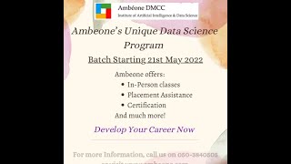 Ambeone's Unique Data Science Program | 21st May