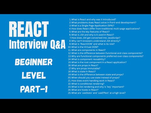 Part 1 | React JS Interview Questions & Answers (Beginner-Level)