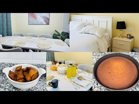Hosting Friends|Breakfast|Dinner|Guest Bedroom&Bathroom Reset||Vanilla Cake Recipe|Cardamon Mandazi