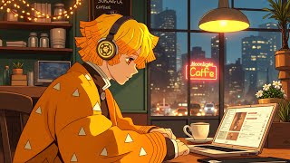 Music to Help You feel Calm 🍂 Anime Lofi Hip Hop Mix – Peaceful Autumn Rainy night Café Ambience