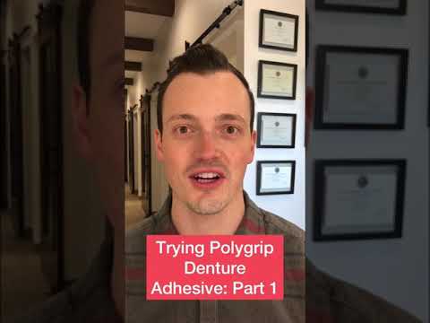 Dentist tries Polygrip Denture Glue pt 1 #dentures #dentist #dentureglue #glue