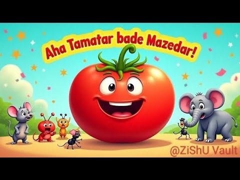 आहा टमाटर  Aaha Tamatar Bade Mazedar - Nursery Rhymes and Kids Song Hindi @ZiShU___ALiG #cartoon