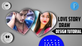 How To Make Love Story Draw in Pixel lab Design Tutorial