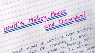 Walt's Mickey Mouse and Disneyland short note in english || Std 12 imp short note || Discover Edu