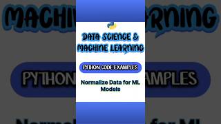 📊 Normalize Data for ML Models – Python Hack #pythonshorts #datascience #machinelearning #python