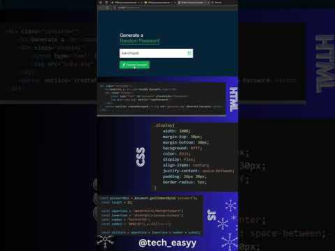 Random password generator 🔑 #techeasyy #passwordgenerator #programmers