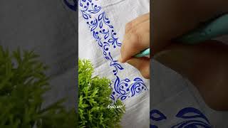 Pillow cover fabric design..🖌️ #shortvideo #youtubeshorts #art #video #trending #fabric  #painting