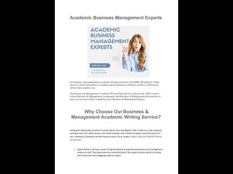 Academic Business Management Experts