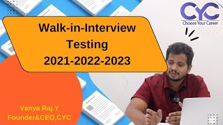 Walk-in-InterviewTesting2021-2022-2023 | testing jobs in hyderabad for freshers | CYC | Vanya Raj