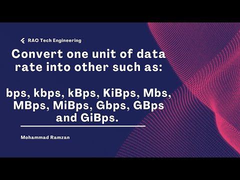 Conversion of Data Rate Units