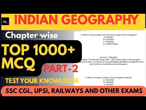 Indian Geography: भारत का भूगोल |Important Geography MCQs for SSC CGL, UPSI, State PCS, UPSC,VDO|#gk