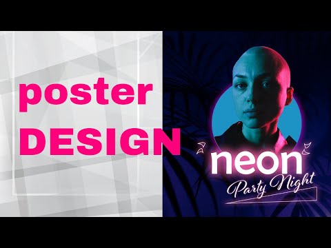 Neon Poster Design for Beginner   Photoshop poster design   simple photoshop