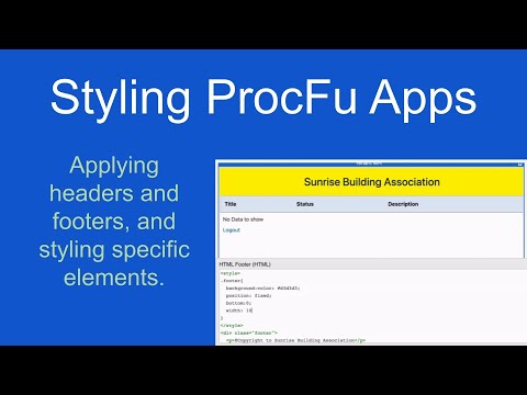 Styling ProcFu Apps
