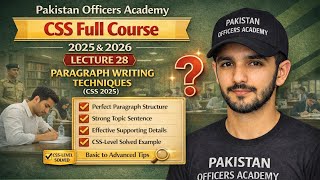 📘 CSS English Lecture 28 | Paragraph Writing Techniques | Structure, Examples & Tips | CSS 2025&2026