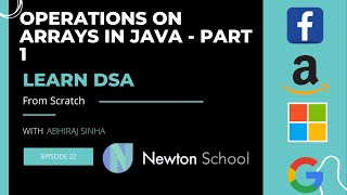 Operations on Arrays in JAVA - Part 1| Learn DSA in Hindi | Newton School