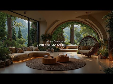 Peaceful Jazz Escape in Nature 🌿 | Soft Piano Jazz in a Cozy Forest Living Room Ambience