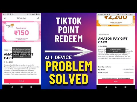 TikTok Point Redeem Solution | Tiktok Multiple Device Error Solved | Tiktok Amazon Gift Card Trick