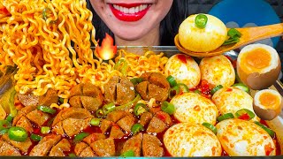 EATING SPICY MEATBALL NOODLES *SEBLAK MIE PEDAS* ASMR Eating Sounds
