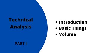 Technical Indicators I Introduction I Part 1